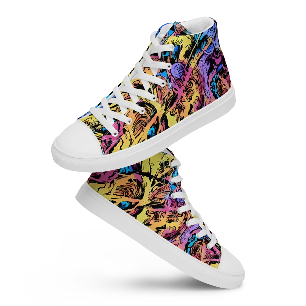 Pop-tide on Men's High Top Canvas Shoes — Front