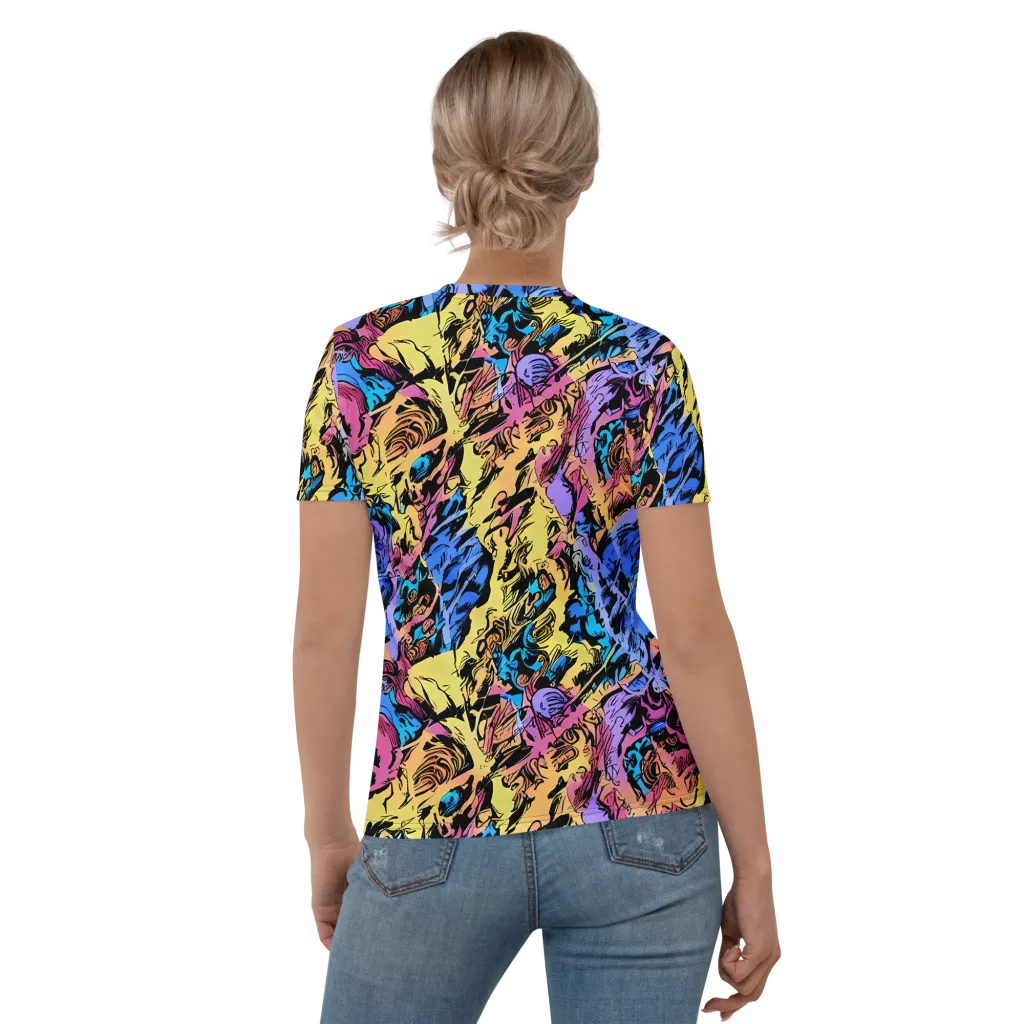 Pop-tide on Women's Crew Neck T-Shirt — Back
