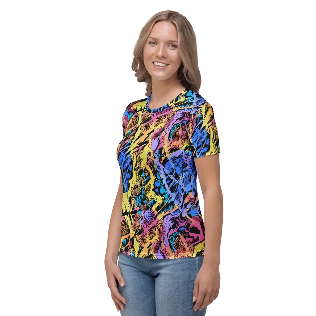 Pop-tide on Women's Crew Neck T-Shirt — Left