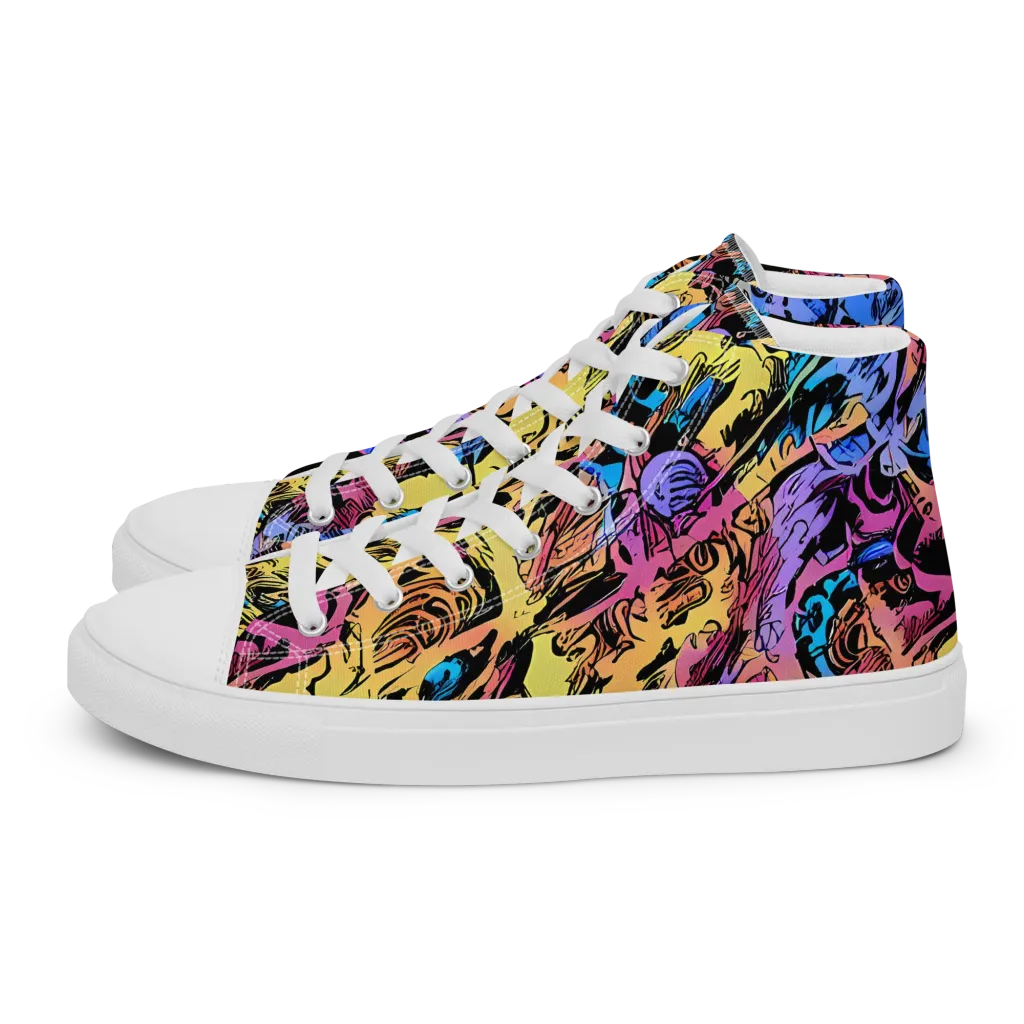 Pop-tide on Women's High Top Canvas Shoes — Left