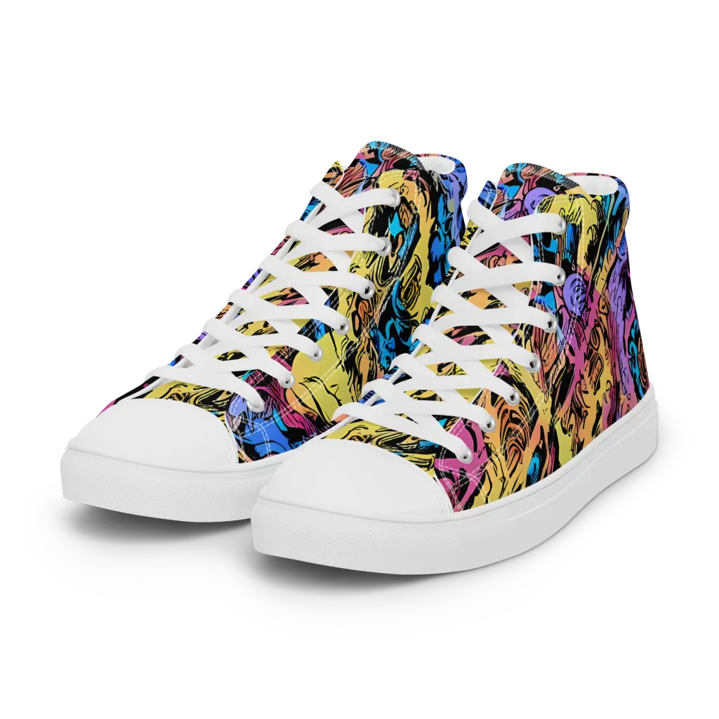 Pop-tide on Women's High Top Canvas Shoes — Left Front