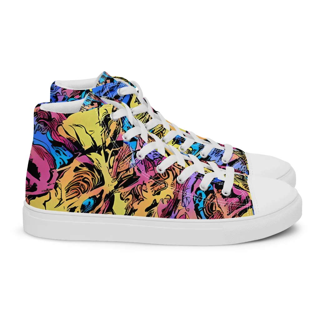Pop-tide on Women's High Top Canvas Shoes — Right