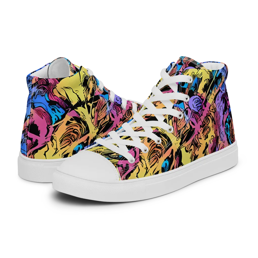 Pop-tide on Women's High Top Canvas Shoes — Left