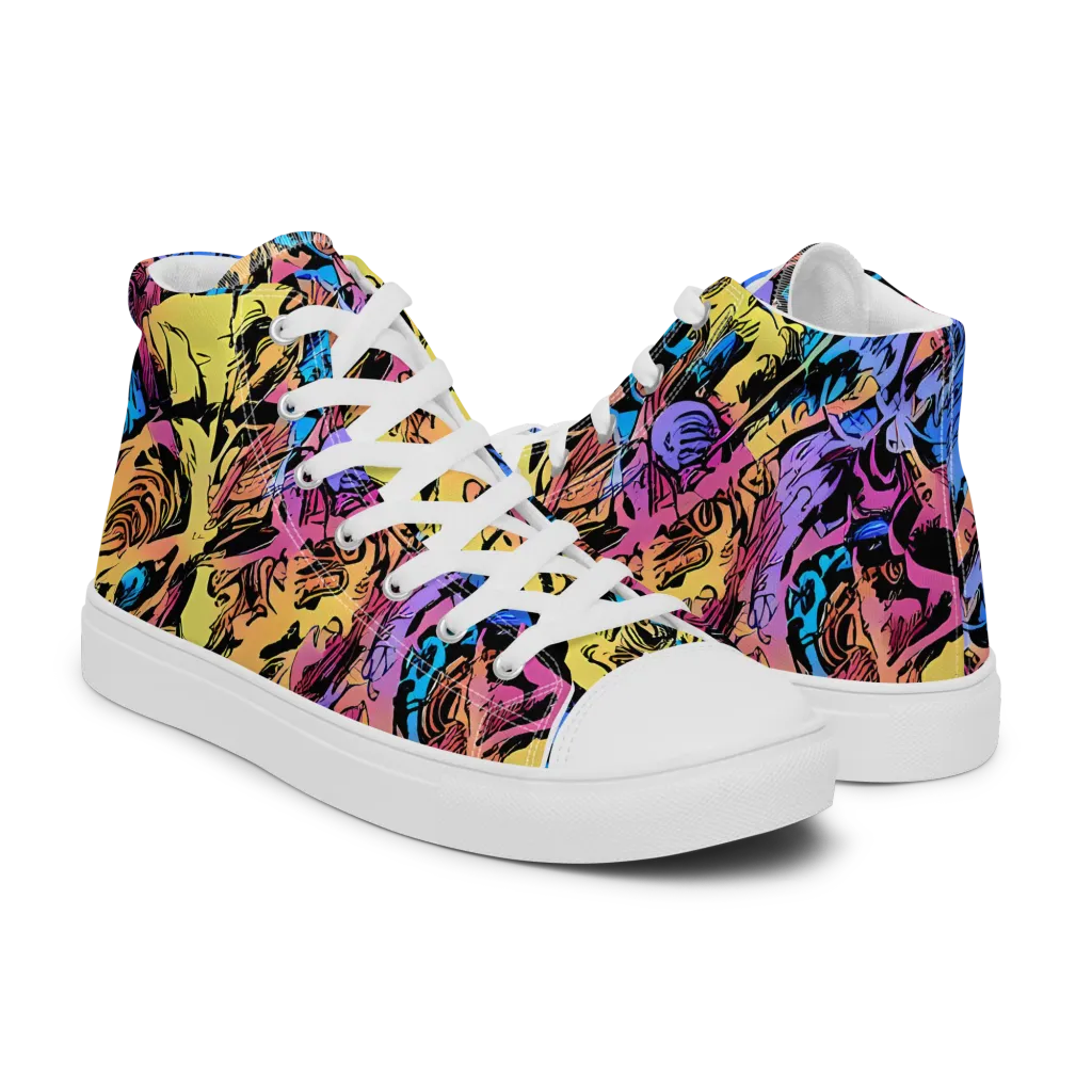 Pop-tide on Women's High Top Canvas Shoes — Right