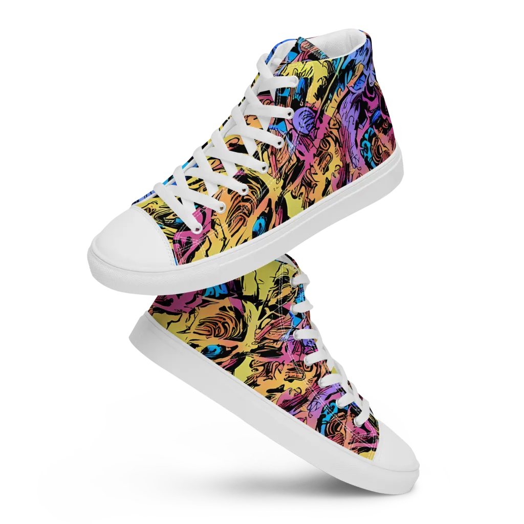 Pop-tide on Women's High Top Canvas Shoes — Front