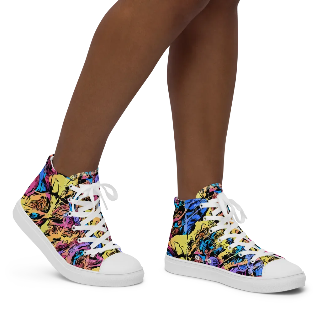 Pop-tide on Women's High Top Canvas Shoes — Right