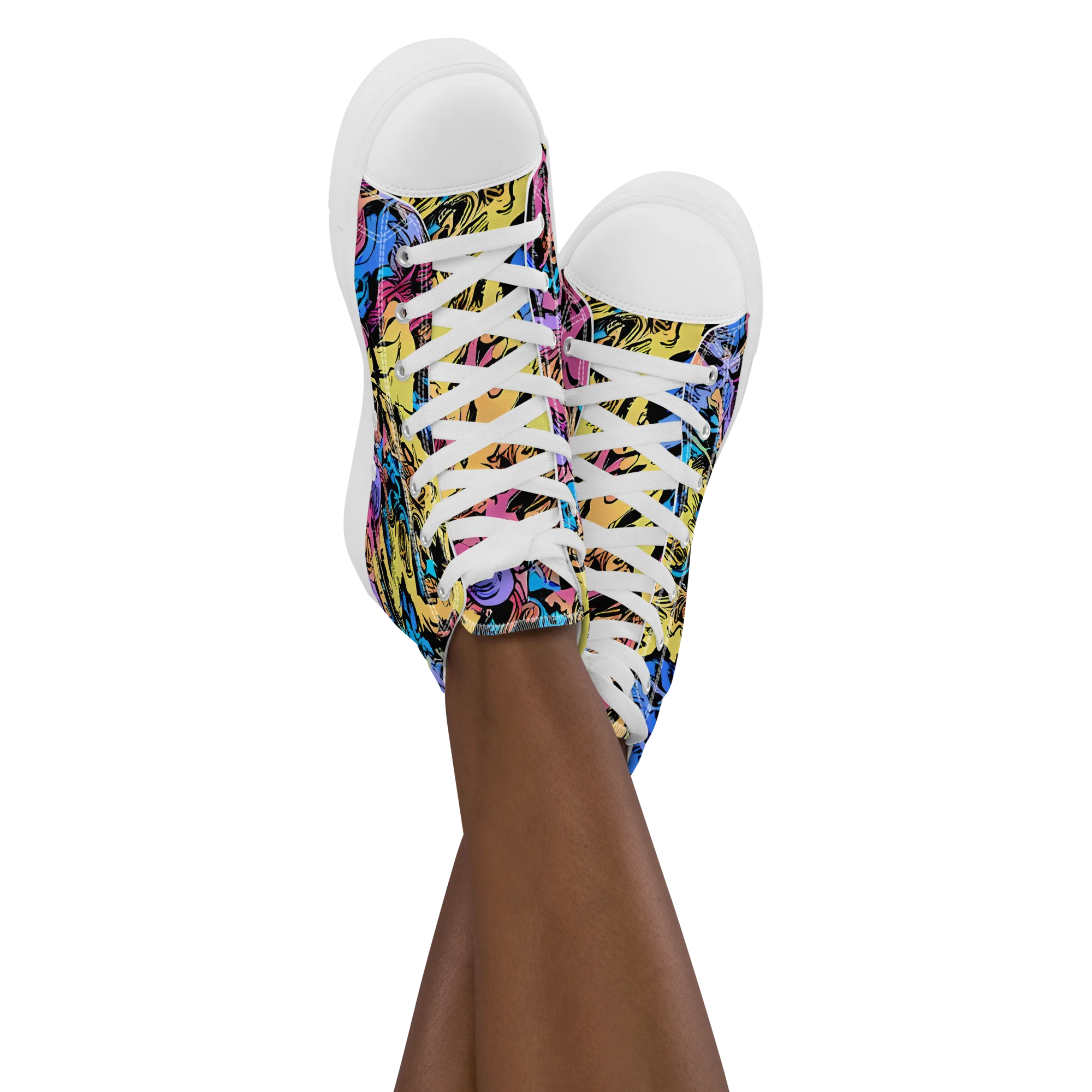 Pop-tide on Women's High Top Canvas Shoes — Front