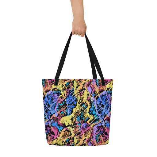 Pop-tide on a Large Tote Bag W/ Pocket
