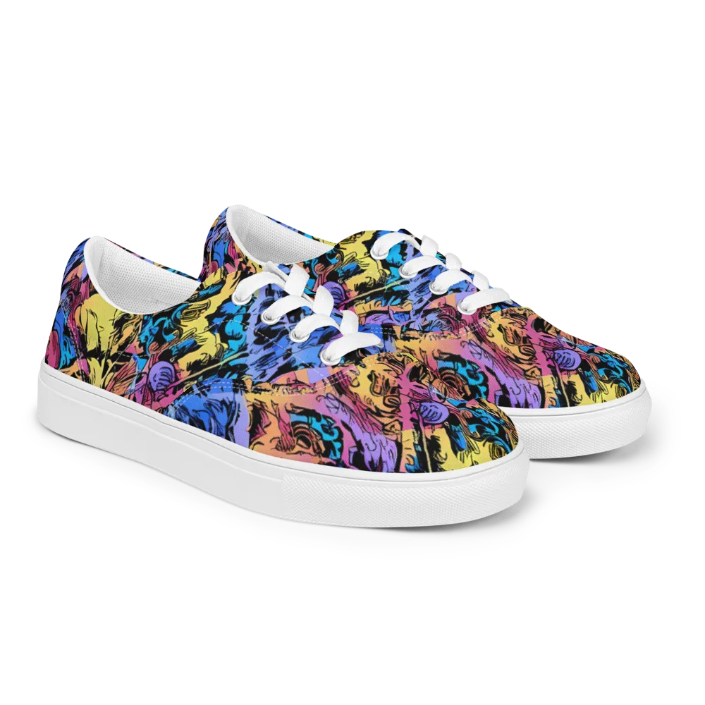 Pop-tide on Men's Lace-Up Canvas Shoes — Right Front
