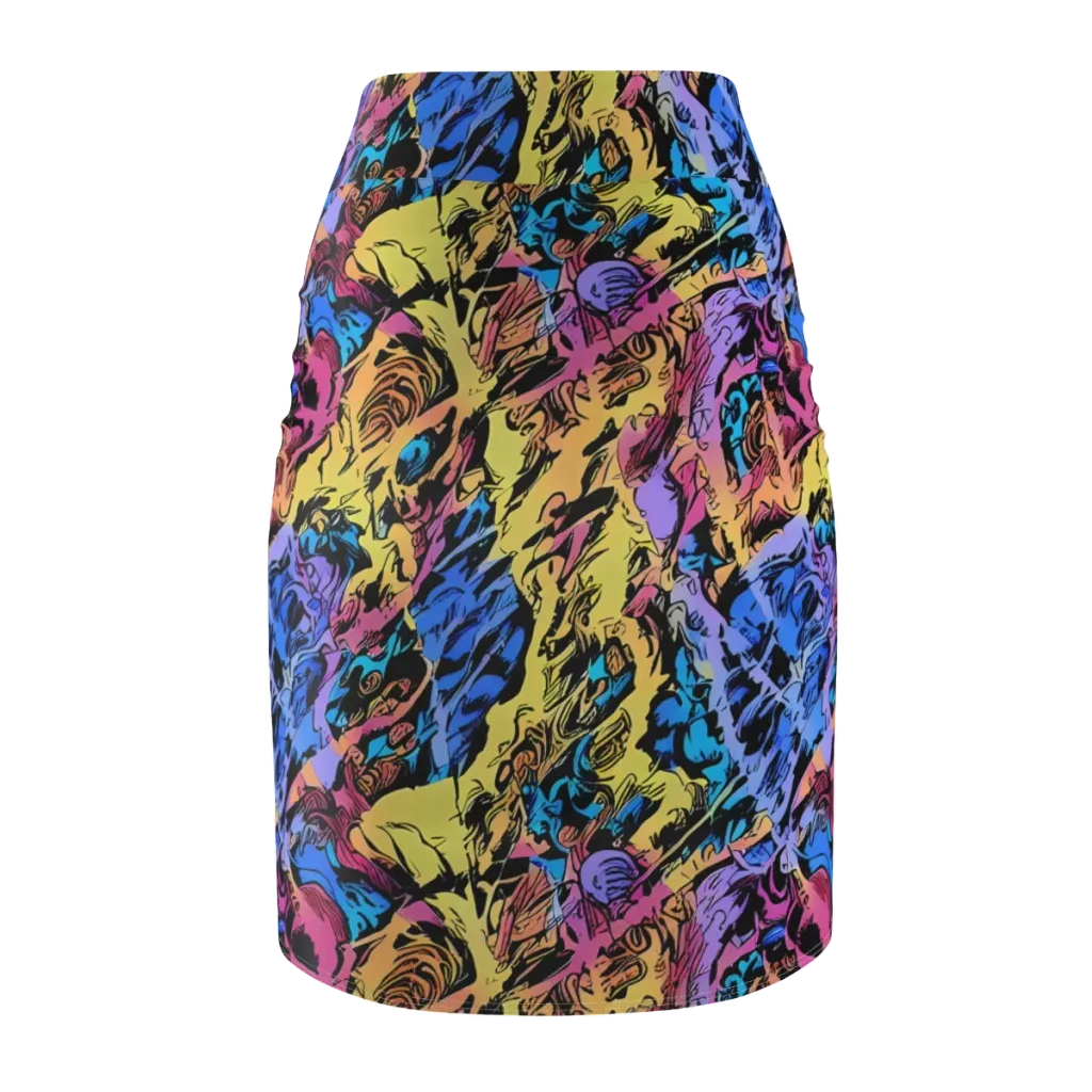 Pop-tide on Pencil Skirt — Back