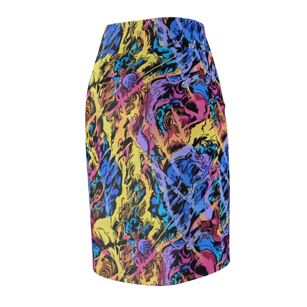 Pop-tide on Pencil Skirt — Back Side