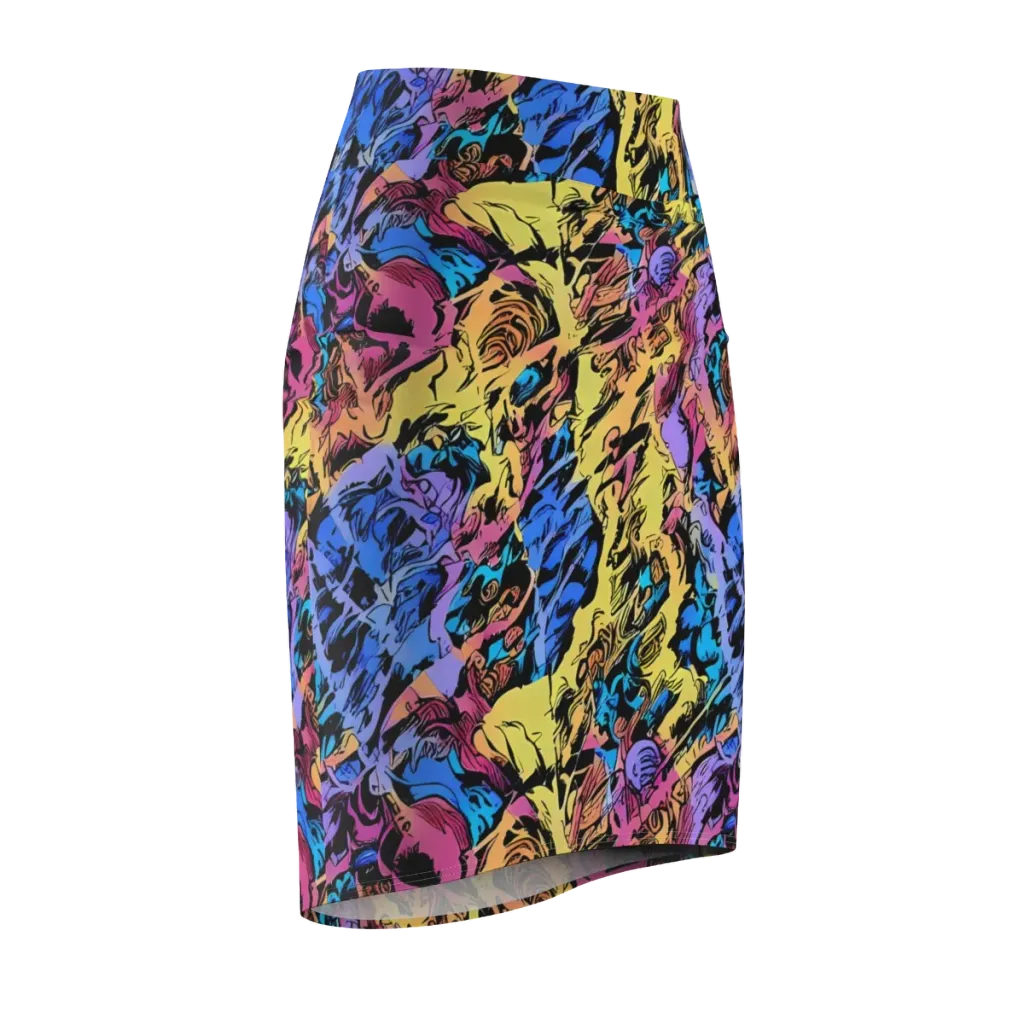 Pop-tide on Pencil Skirt — Front Side