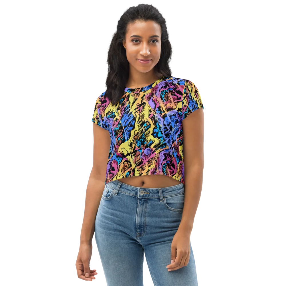 Pop-tide on Crop Tee — Front