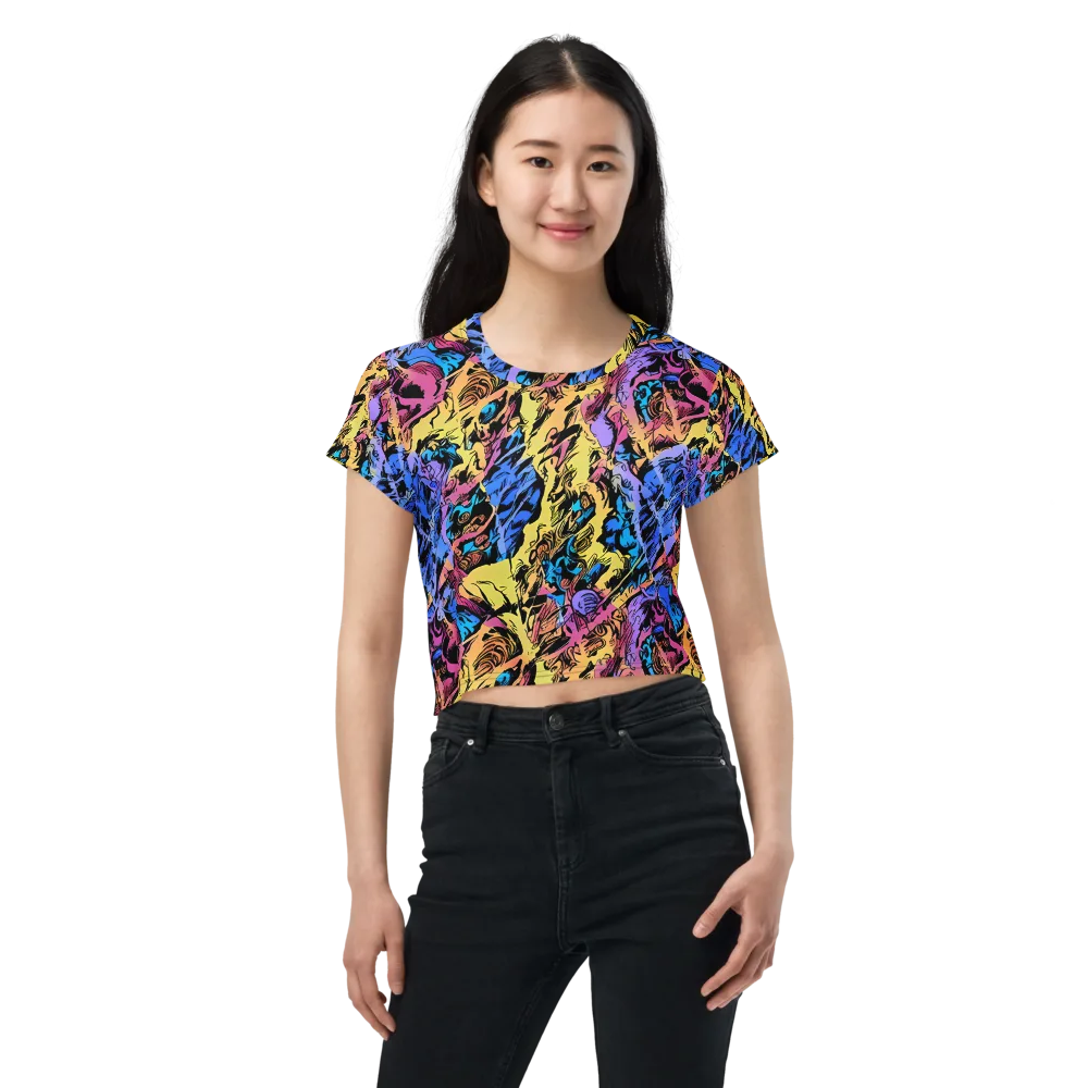 Pop-tide on Crop Tee — Front