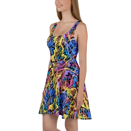 Pop-tide on a Skater Dress