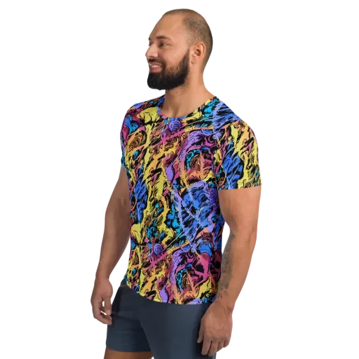 Pop-tide on a Men's Athletic T-Shirt