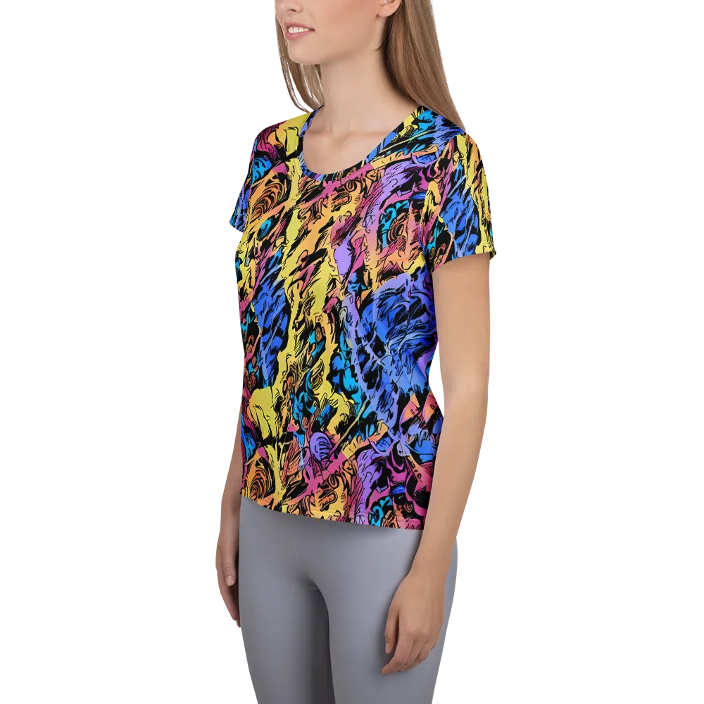 Pop-tide on Women's Athletic T-Shirt — Left