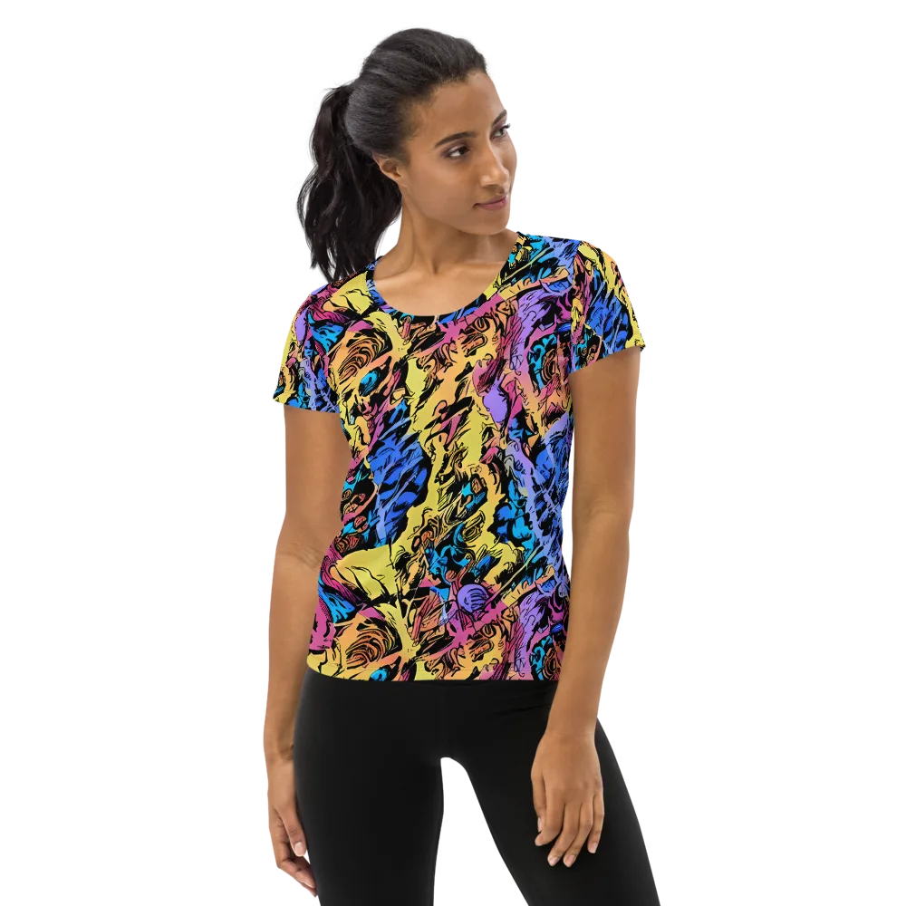 Pop-tide on Women's Athletic T-Shirt — Front