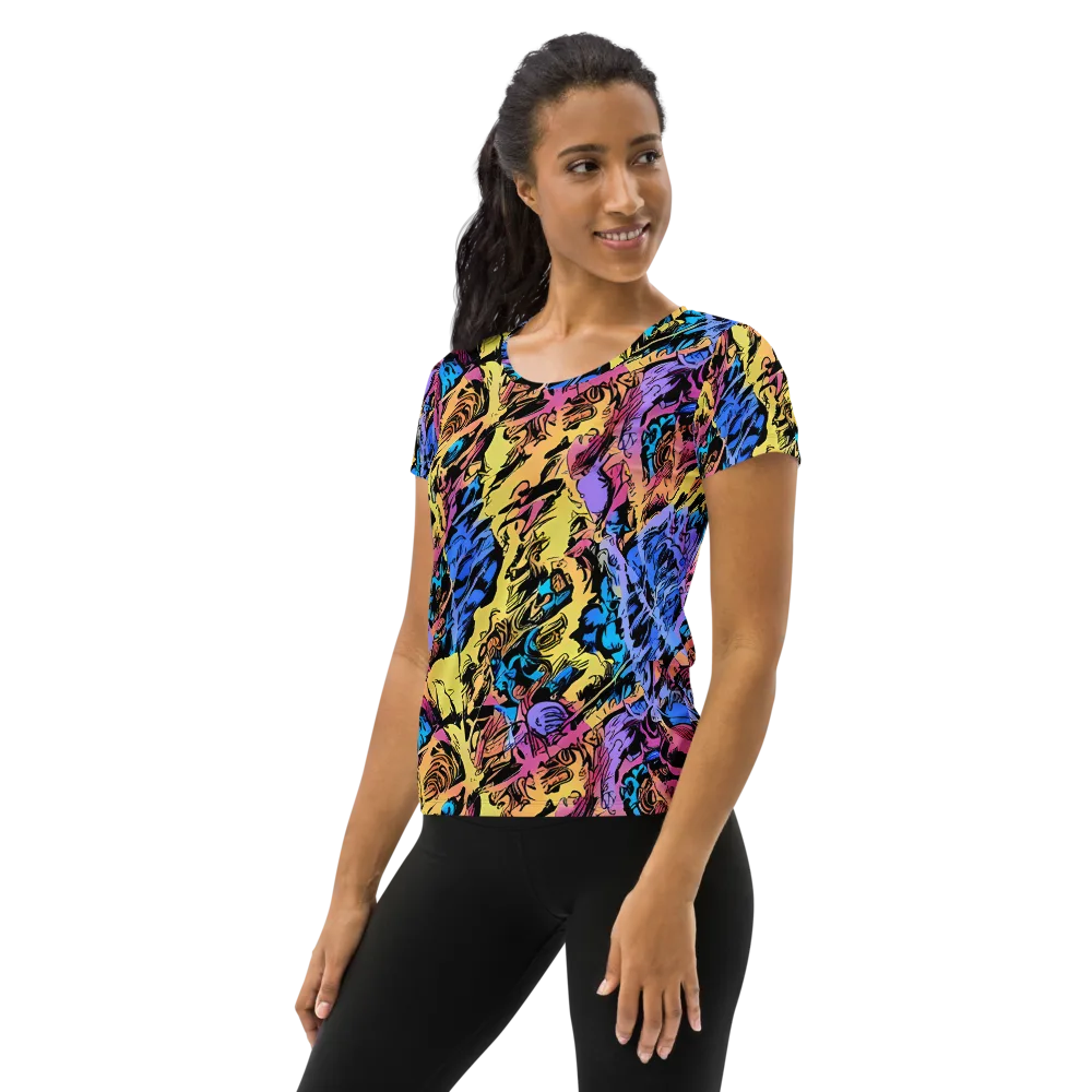 Pop-tide on Women's Athletic T-Shirt — Left