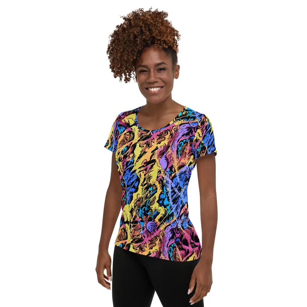 Pop-tide on Women's Athletic T-Shirt — Left