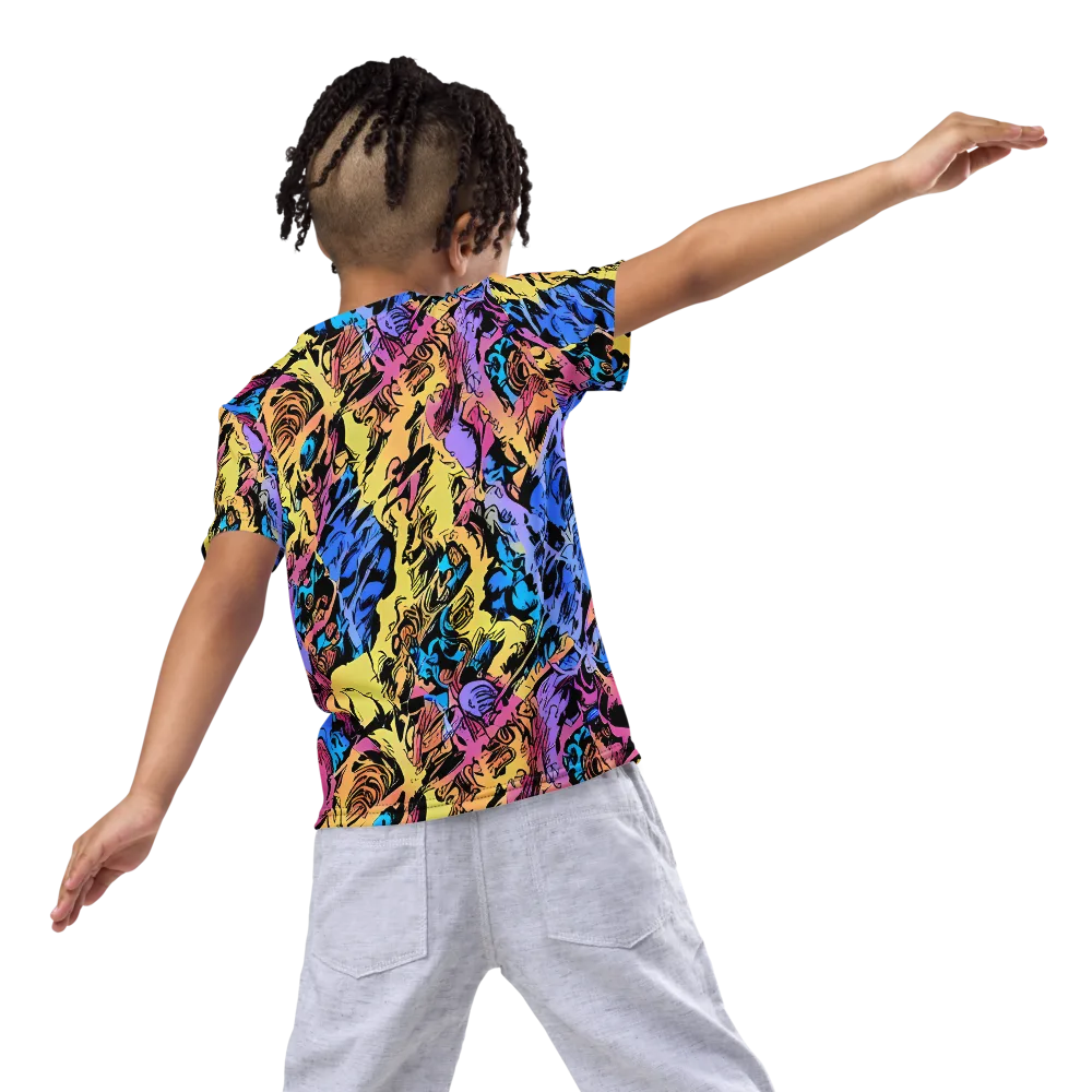 Pop-tide on Kids Crew Neck T-Shirt — Back