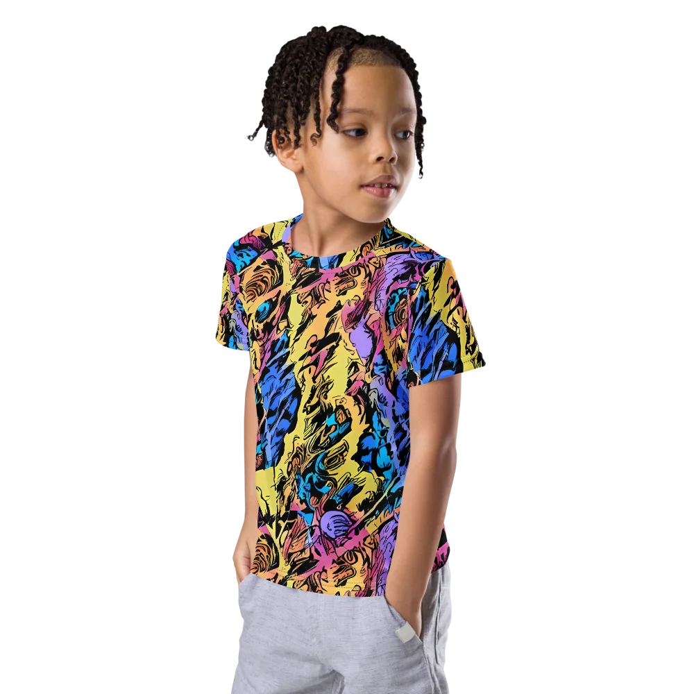 Pop-tide on Kids Crew Neck T-Shirt — Left Front