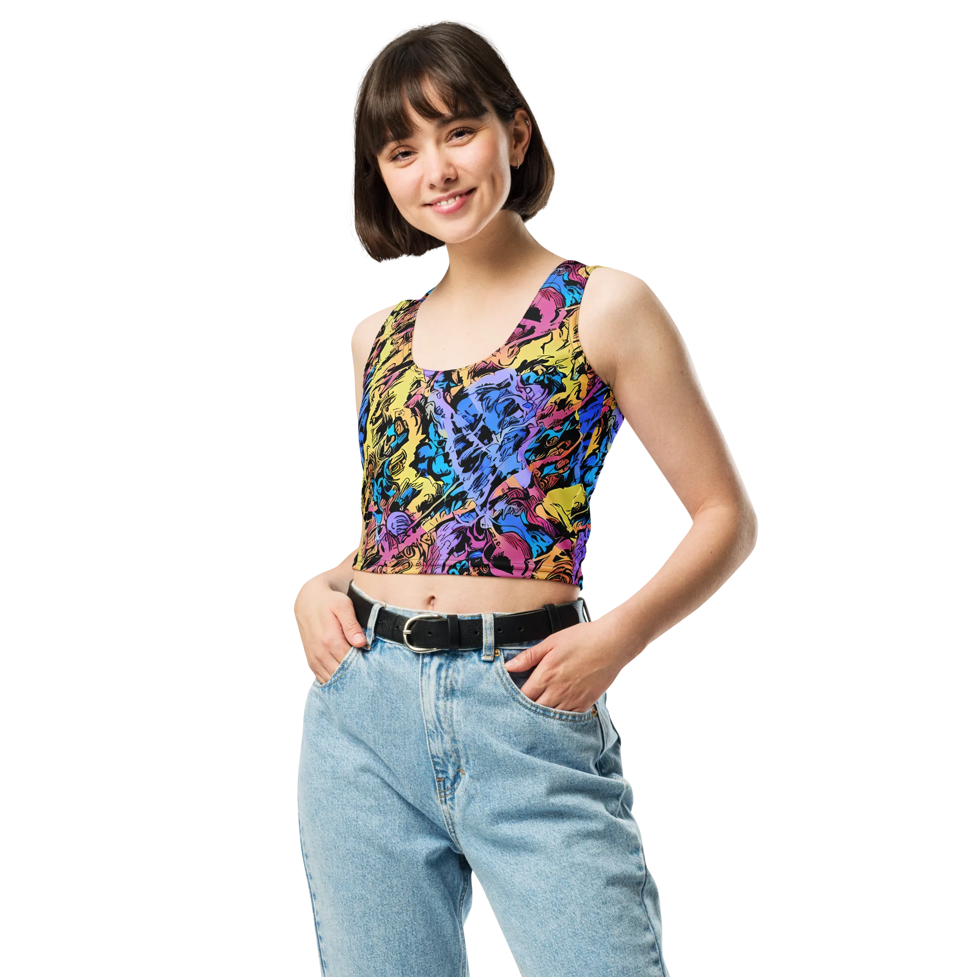 Pop-tide on Crop Top — Front