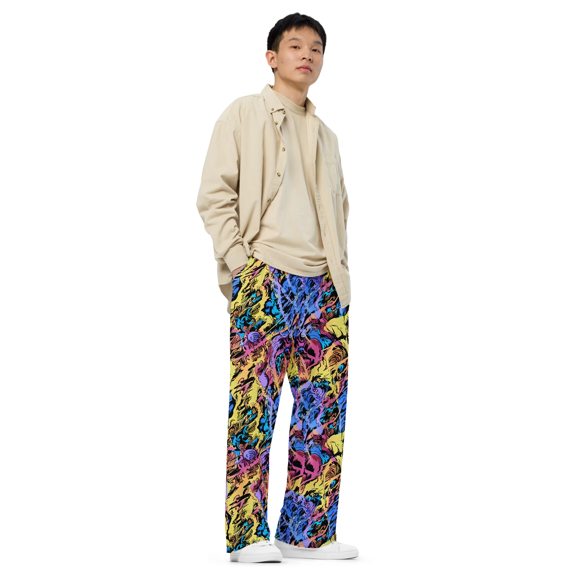 Pop-tide on Wide-Leg Pants — Right Front
