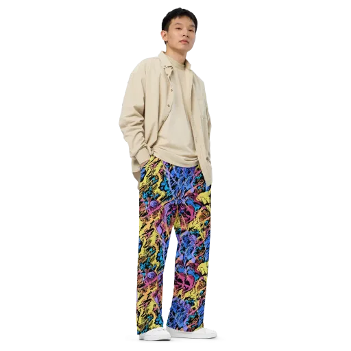 Pop-tide on a Wide-Leg Pants