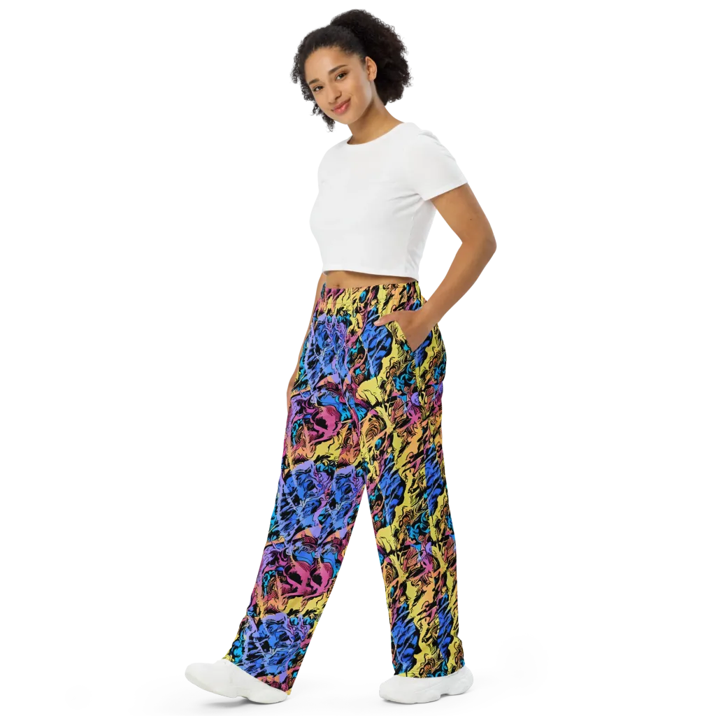 Pop-tide on Wide-Leg Pants — Left Front