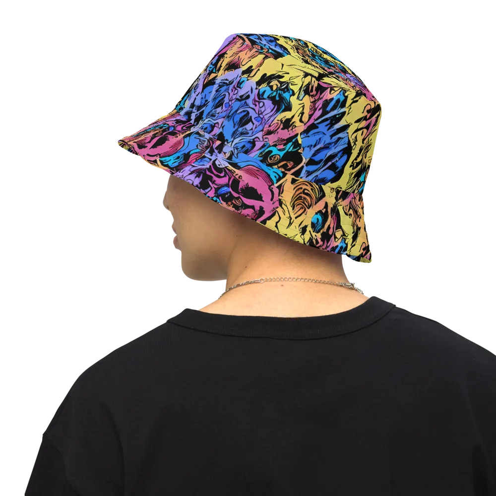 Pop-tide on Reversible Bucket Hat — Back Inside