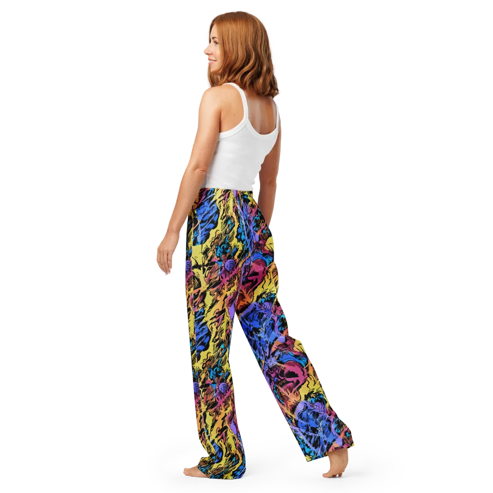 Pop-tide on Women's Pajama Pants — Back