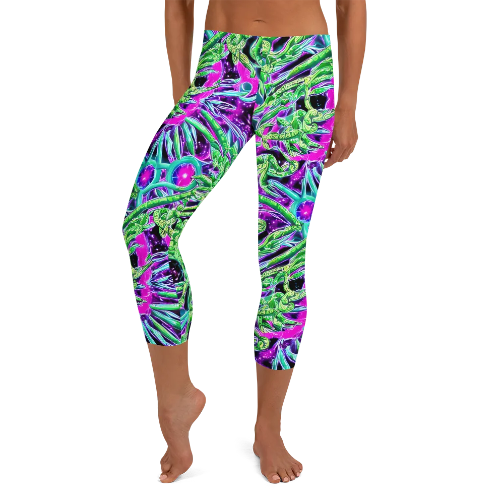 Cosmic Geckos on Capri Leggings — Front