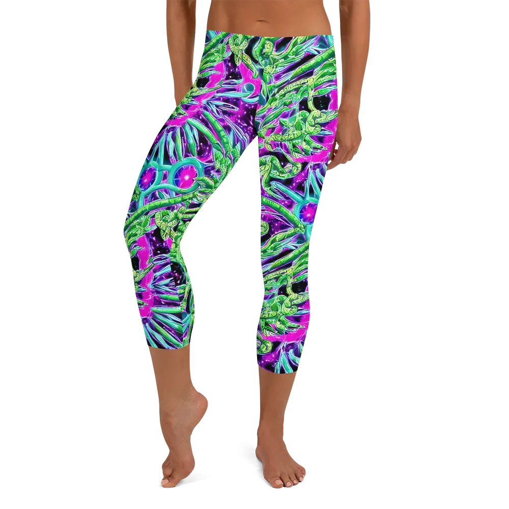 Cosmic Geckos on Capri Leggings — Front