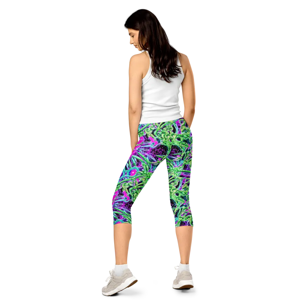Cosmic Geckos on Capri Leggings — Back