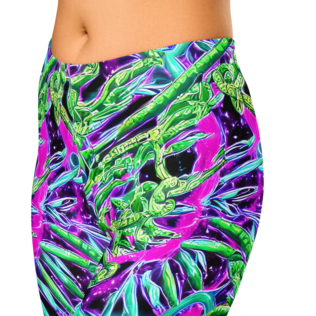 Cosmic Geckos on Capri Leggings — Zoomed-in