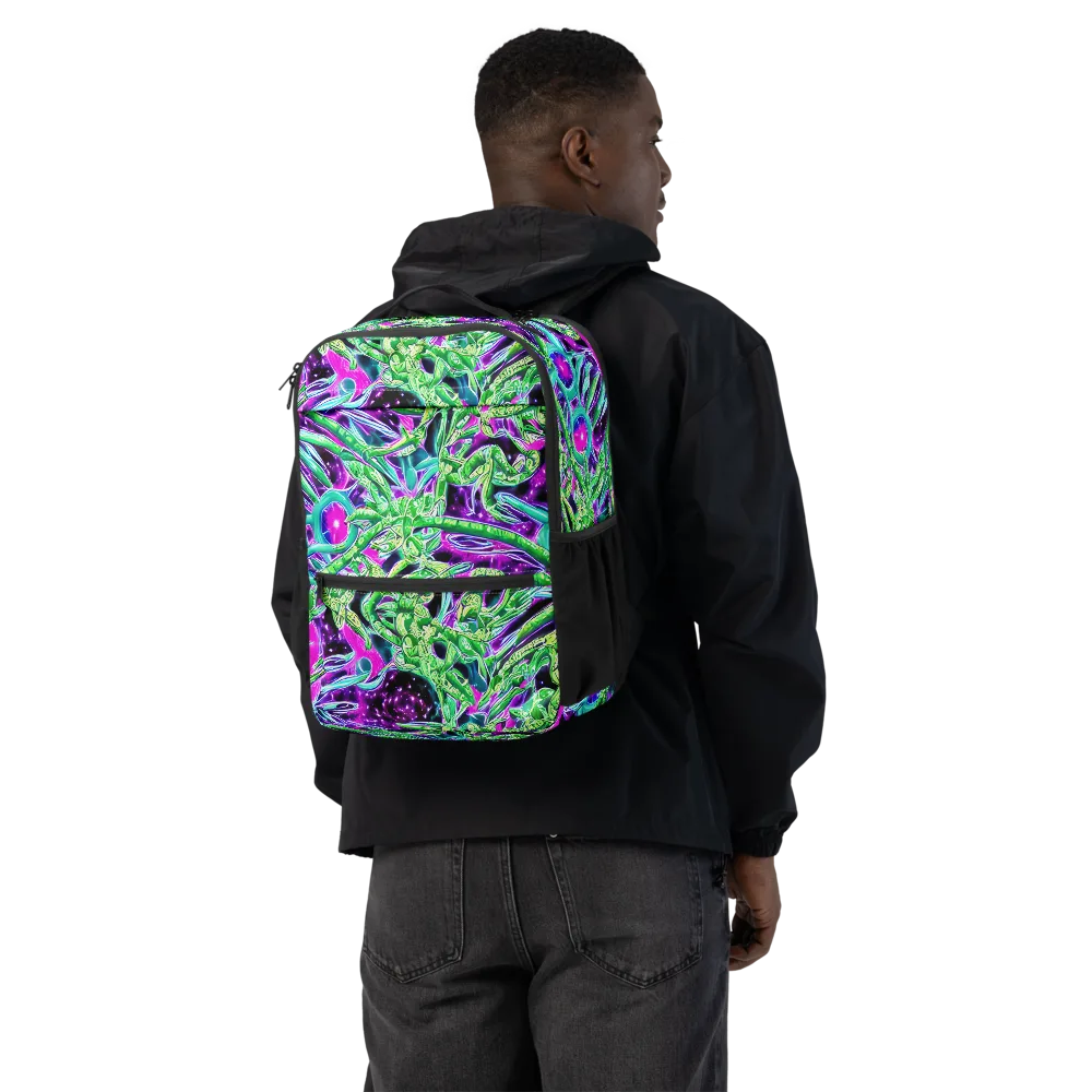 Cosmic Geckos on Utility Backpack — Back