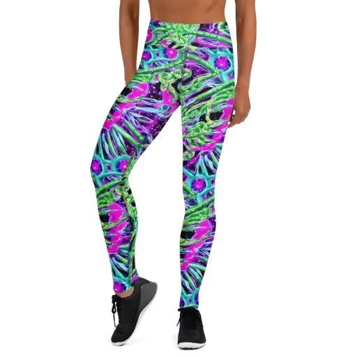 Cosmic Geckos on a Yoga Leggings