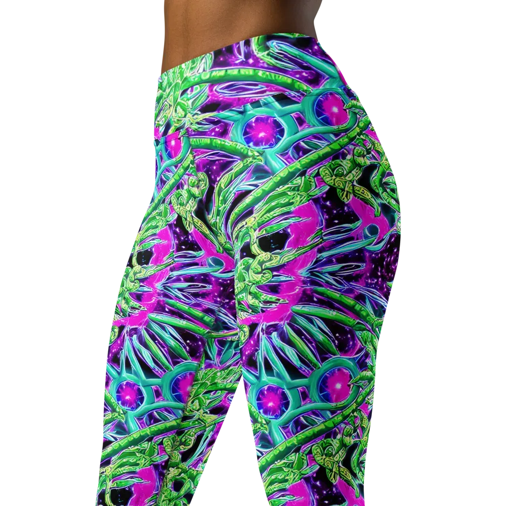 Cosmic Geckos on Yoga Leggings — Left Front