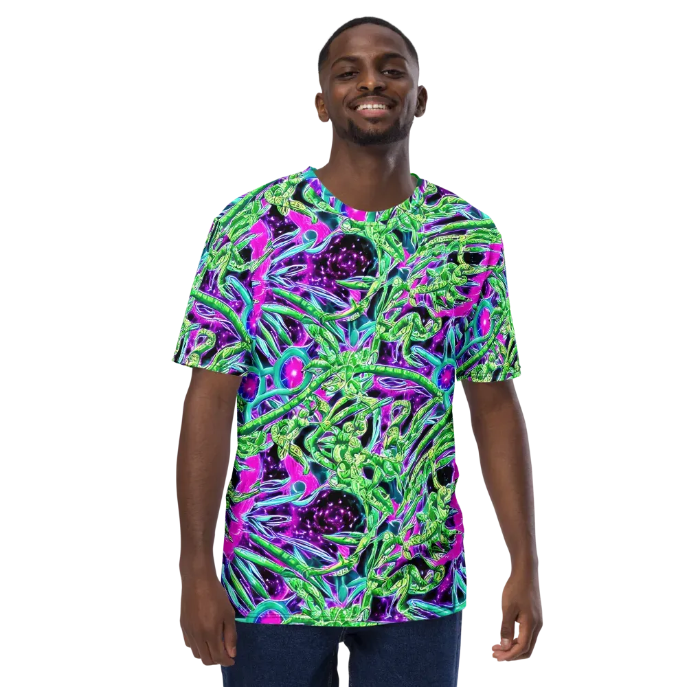 Cosmic Geckos on Men's Crew Neck T-Shirt — Front