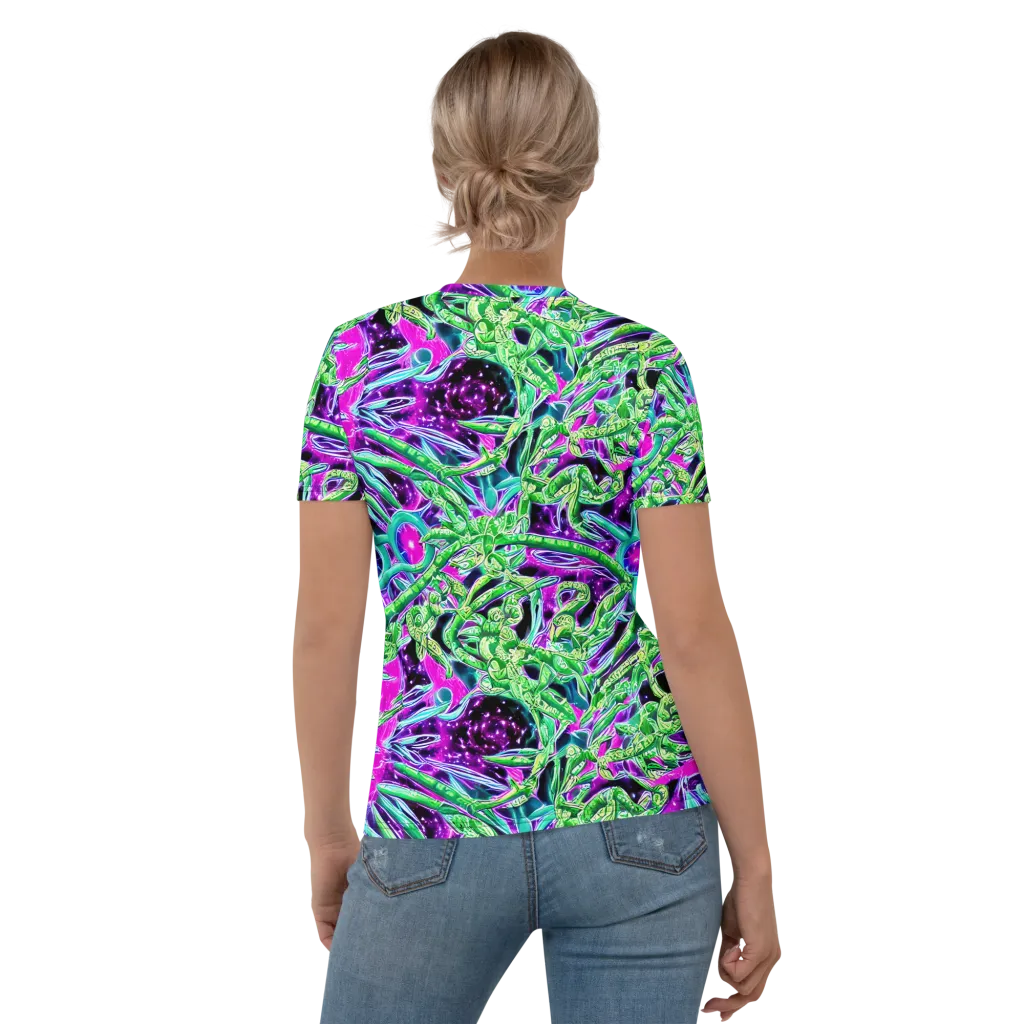 Cosmic Geckos on Women's Crew Neck T-Shirt — Back