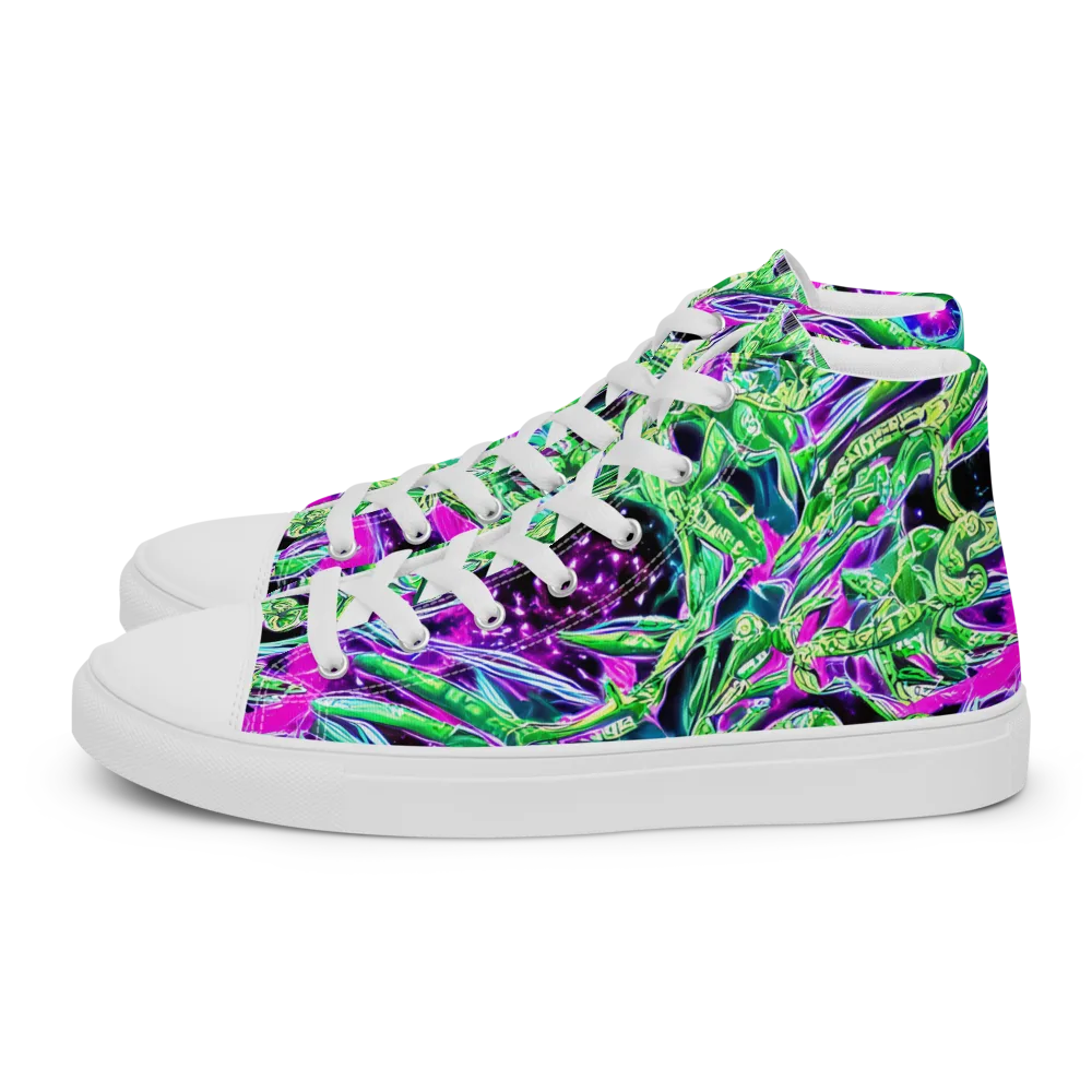 Cosmic Geckos on Women's High Top Canvas Shoes — Left