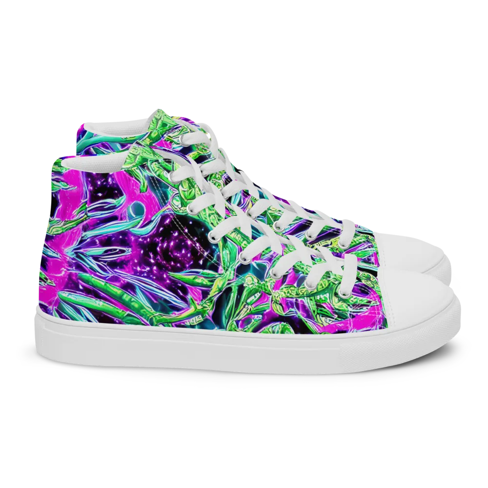 Cosmic Geckos on Women's High Top Canvas Shoes — Right