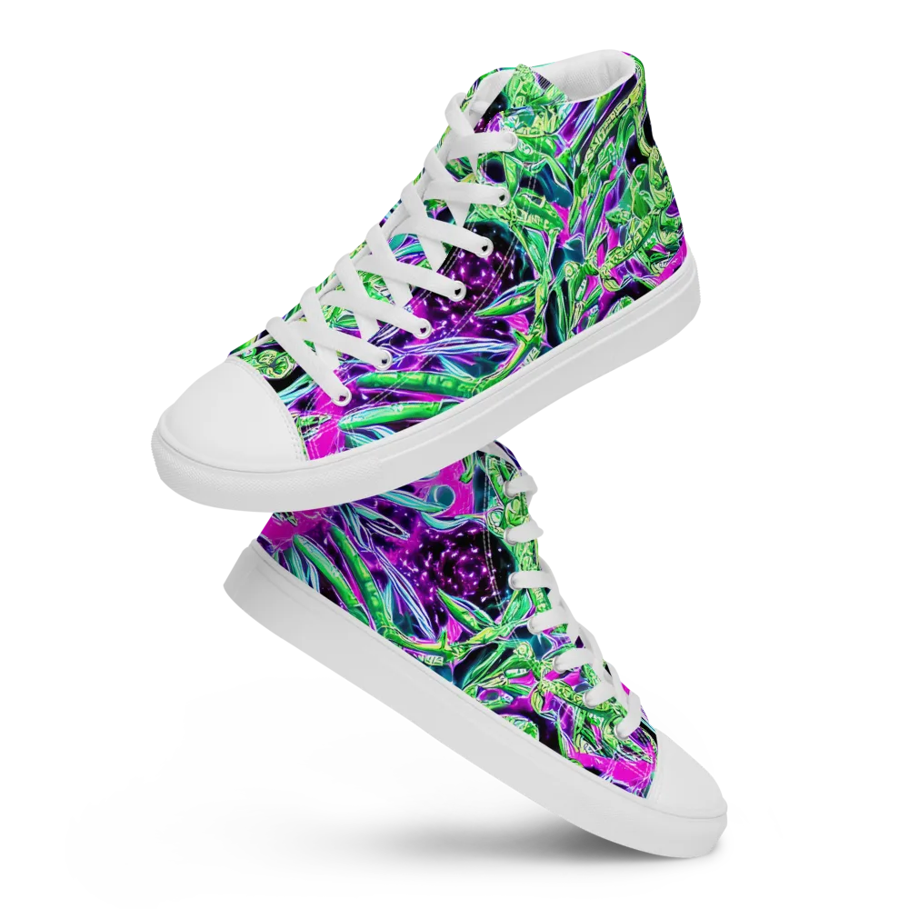Cosmic Geckos on Women's High Top Canvas Shoes — Front