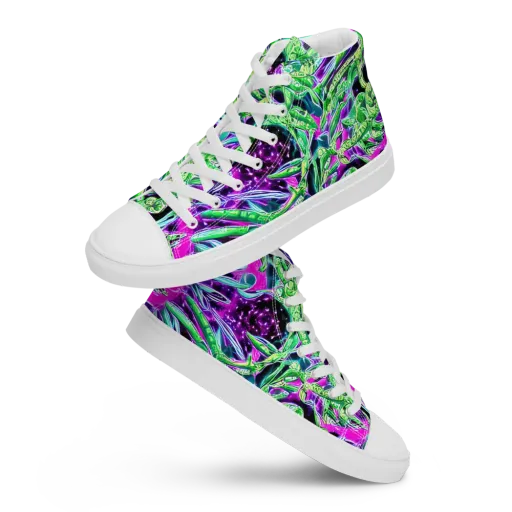 Cosmic Geckos on a Women's High Top Canvas Shoes