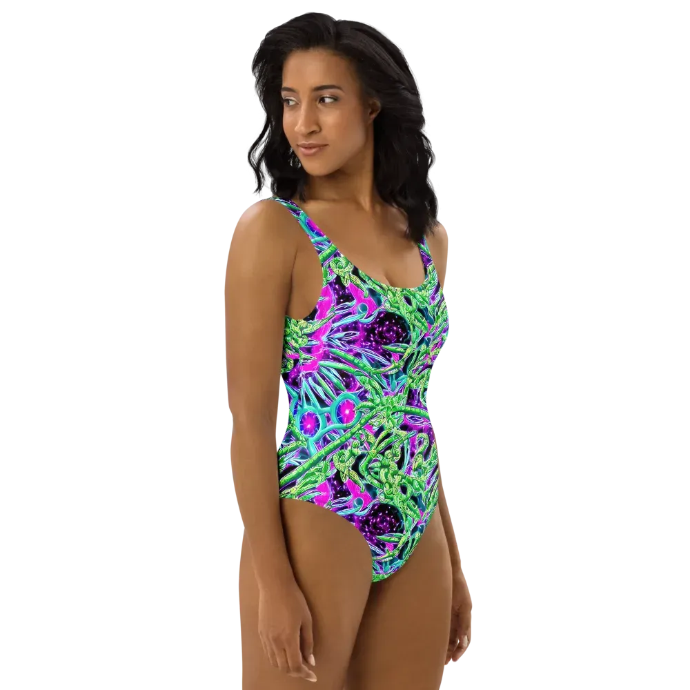 Cosmic Geckos on One-Piece Swimsuit — Right