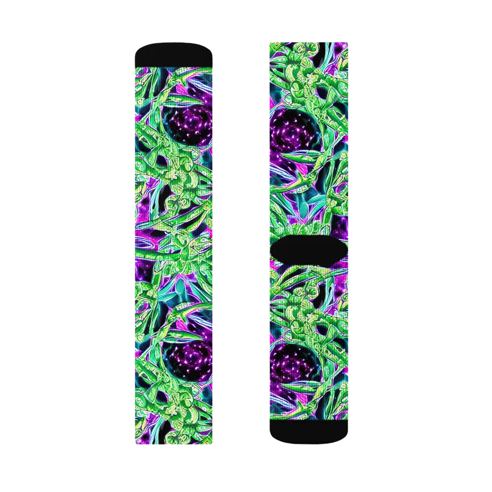 Cosmic Geckos on Socks — Left Sock