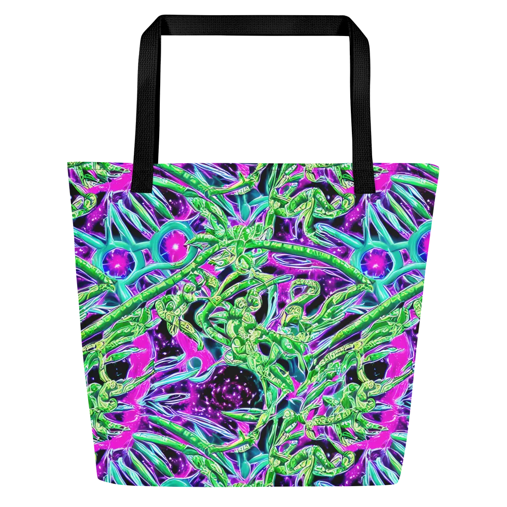 Cosmic Geckos on Large Tote Bag W/ Pocket — Front
