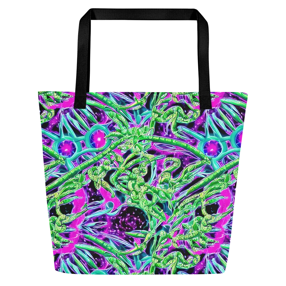 Cosmic Geckos on Large Tote Bag W/ Pocket — Front