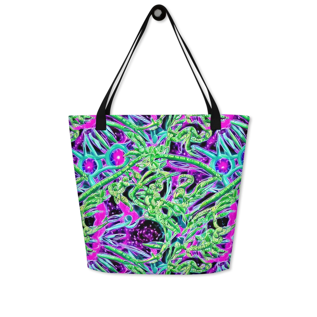 Cosmic Geckos on Large Tote Bag W/ Pocket — Front